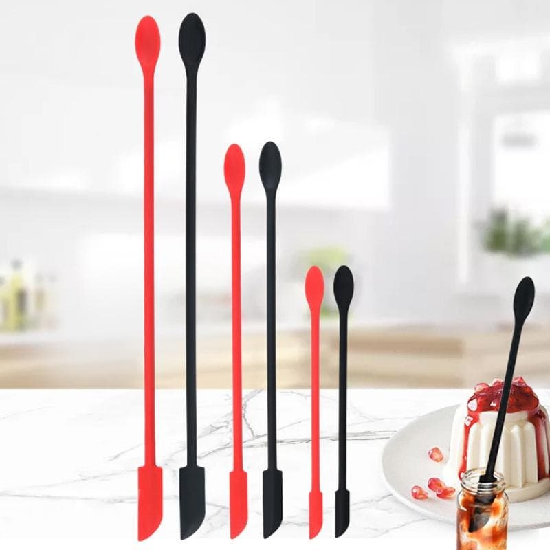 Espátula de silicone Lua, espátula de silicone fina e colorida, pequena ferramenta, utensílio cosmético, espátula de coz