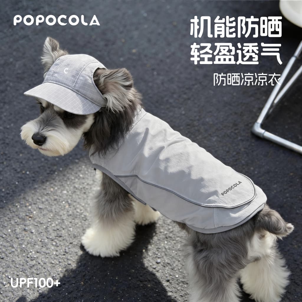 P POPO filhote de cachorro roupas protetor solar roupas estilo fino verão roupas frescas Anti-sujo Teddy Schnauzer Pet v