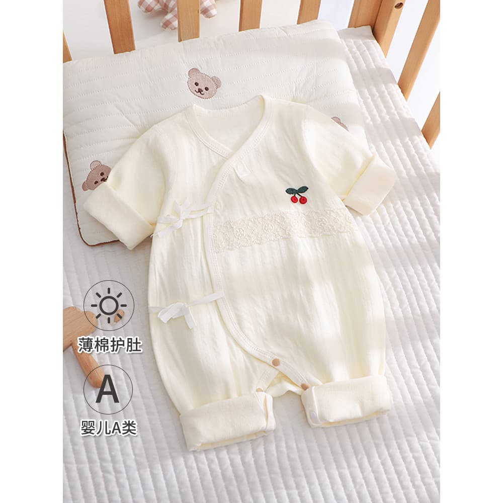 Roupas de bebê roupas de bebê menina macacão de algodão puro desossado roupas de mês inteiro primavera verão pijamas fin