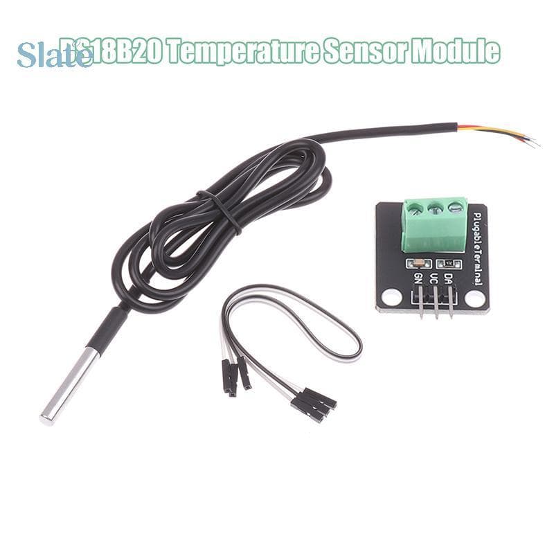 Slate DS18B20 Módulo Sensor De Temperatura À Prova Dwaterproof Água Cabo Digital Adaptador Terminal Sonda Aço Inoxidável
