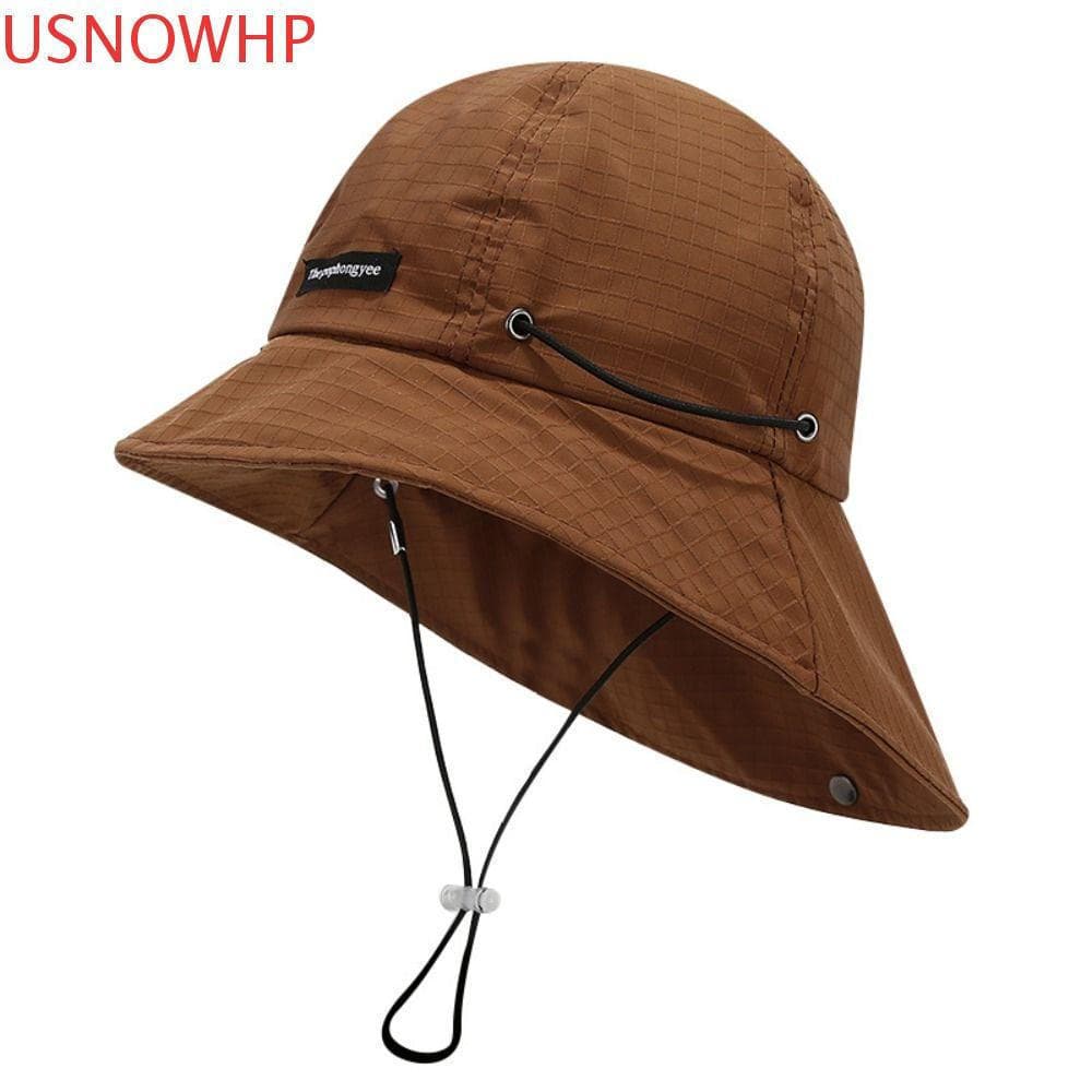 Chapéu De Sol De Aba Larga USNOWHP , Pescador Com Cordão De Cor Sólida De Secagem Rápida , Capa De Pescoço Caminhada