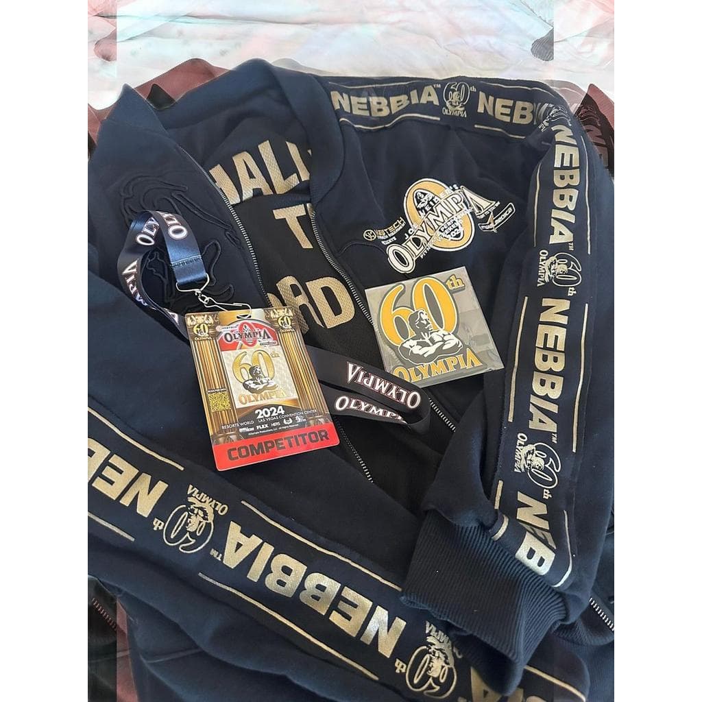 Jaqueta IFBB Osai 60o aniversário 2024 Chris Osai Limited PRO Jaqueta cardigã bordada em ouro preto