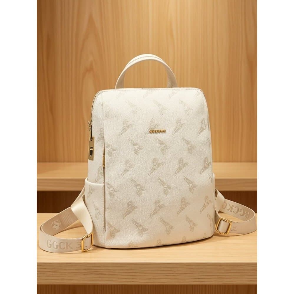 Impressão digital desbloquear mochila feminina 2026 novo estilo grande capacidade leve Commuter mochila Casual moda impr