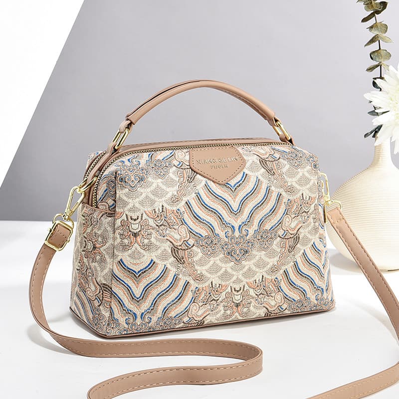 Bolsa pequena portátil feminina primavera verão 2026 novo estilo estilo chinês impresso High-End estilo ocidental bolsa