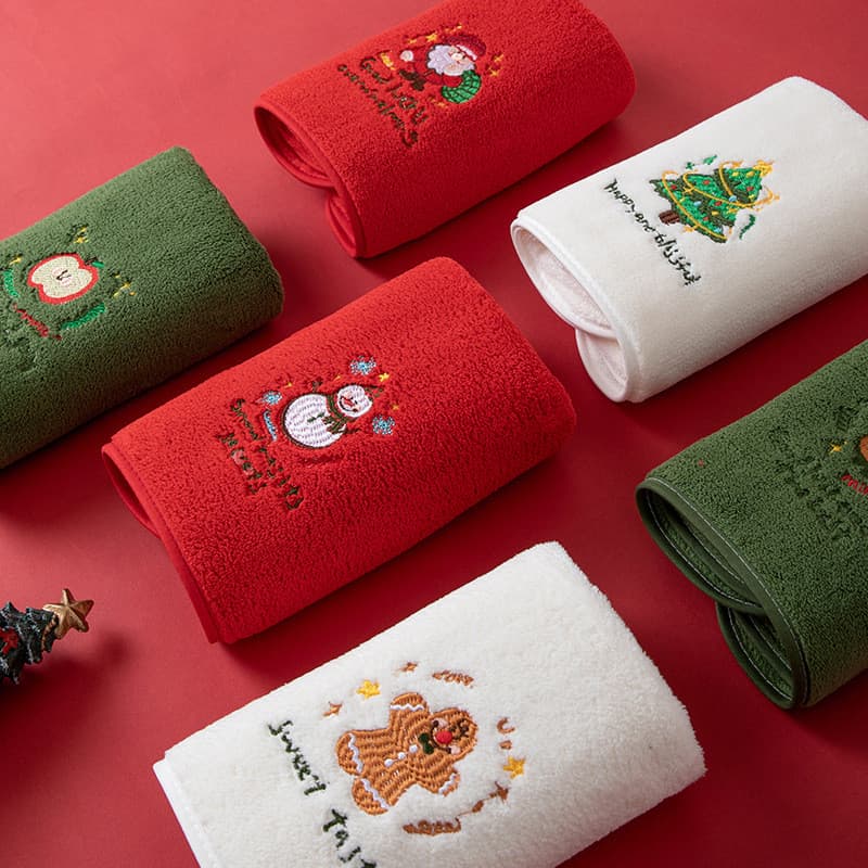 Toalha de natal transfronteiriça, toalha de limpeza absorvente com borda espessada, presente de ano novo de natal, toalh