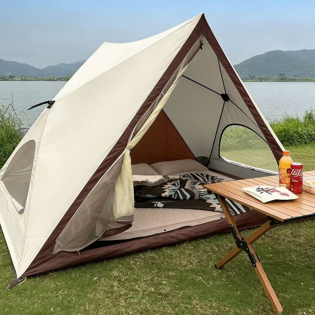 Seaside Beach Park Tenda de abertura rápida ao ar livre portátil dobrável equipamento de barraca de acampamento conjunto