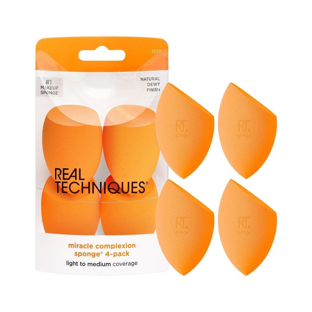 RealTechniques Flawless Makeup Brush Miracle Complexion Sponge Value Set, Conjunto de 4 Esponjas Miracle Complexion, 4 P