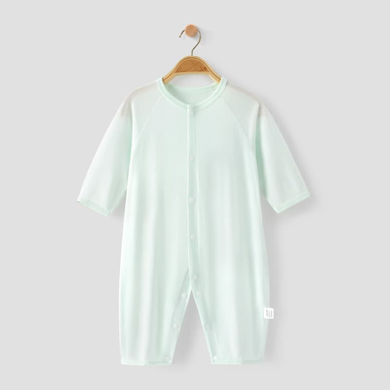 Lyocell fino manga comprida roupas de bebê macacão verão recém-nascido respirável roupas para casa macacão de bebê