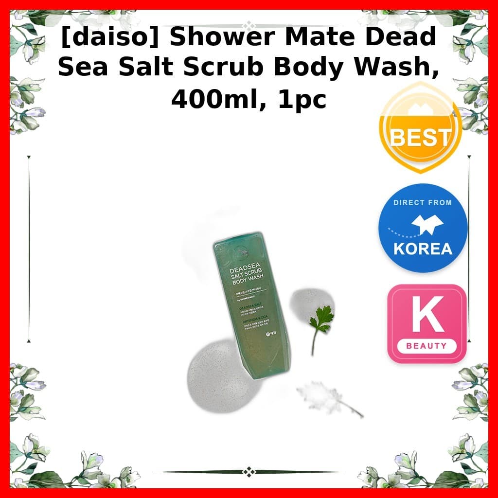 [daiso] Shower Mate Dead Sea Salt Scrub Body Wash , 400ml , 1 Unidade/Esfoliante Corporal Coreano/Lavagem Da alltea