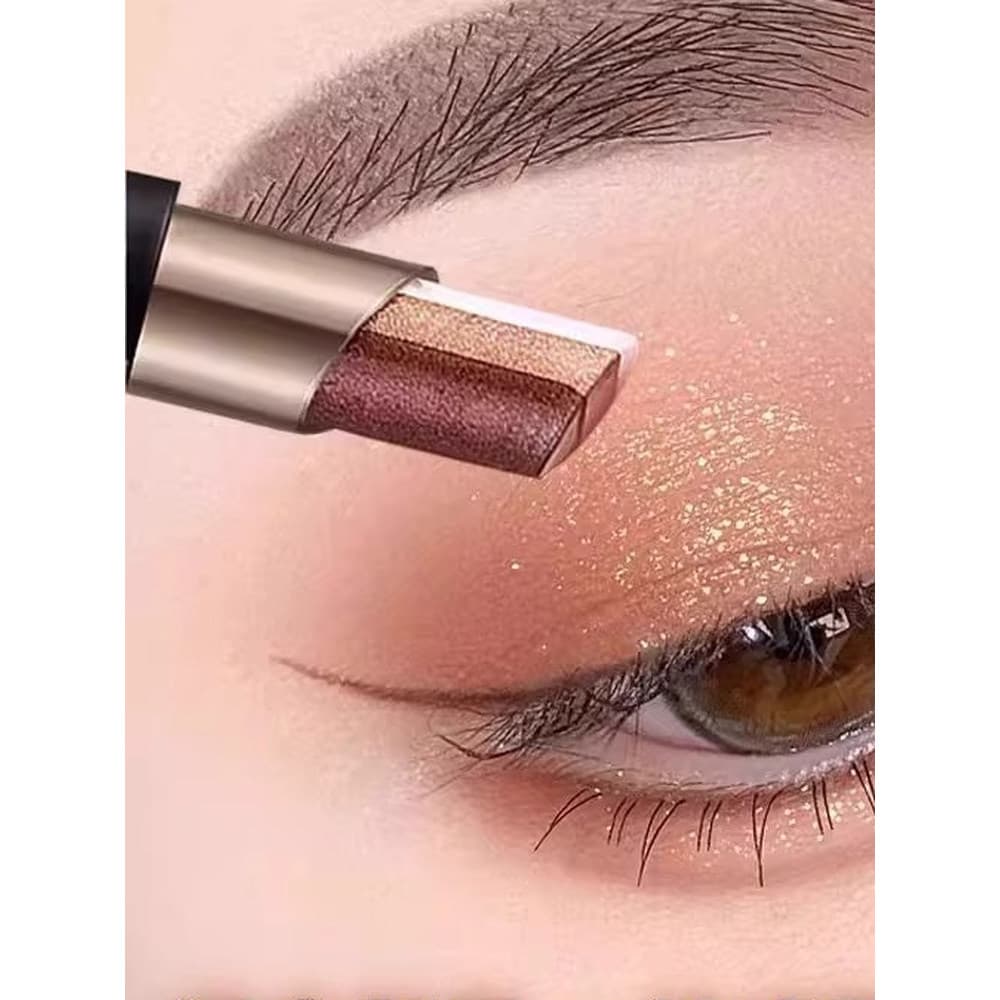 [Novice Must-Have] Novato Preguiçoso Três Cores Gradiente Sombra Vara Deitado Silkworm Caneta Marcador Maquiagem para os
