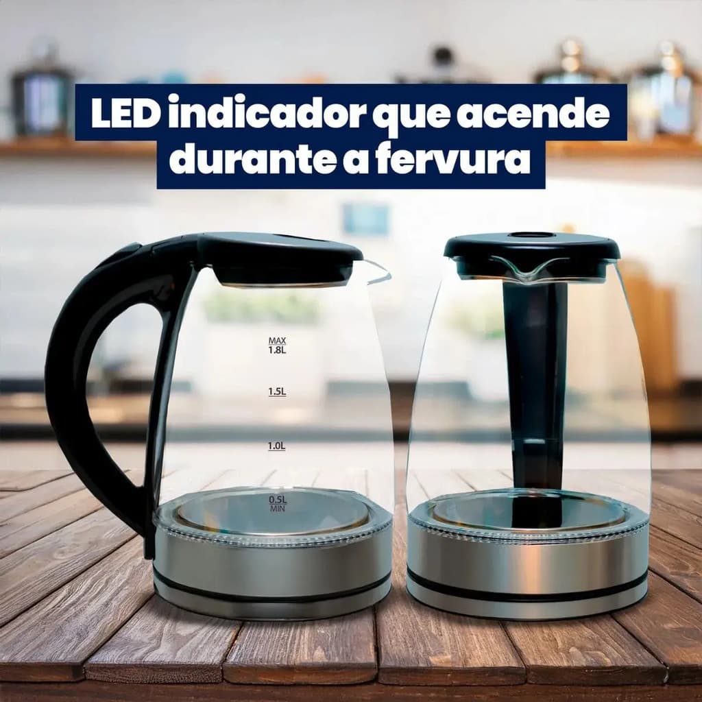 Chaleira Elétrica  - 127V/220V - Fervura Rápida com Desligamento Automático