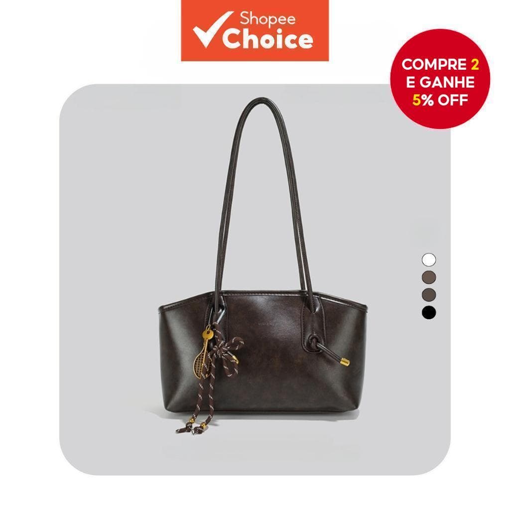 Bolsa de Ombro Feminina Retrô de Grande Capacidade com Textura Premium | Presente de Charme Grátis,