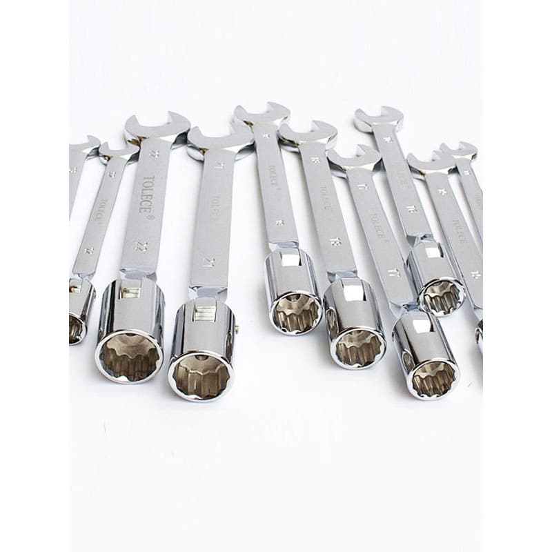 Soquete móvel 10 chave de uso duplo pedido Bu chave 12 chave Torx aberta de cabeça única rotativa estreita chave de espa