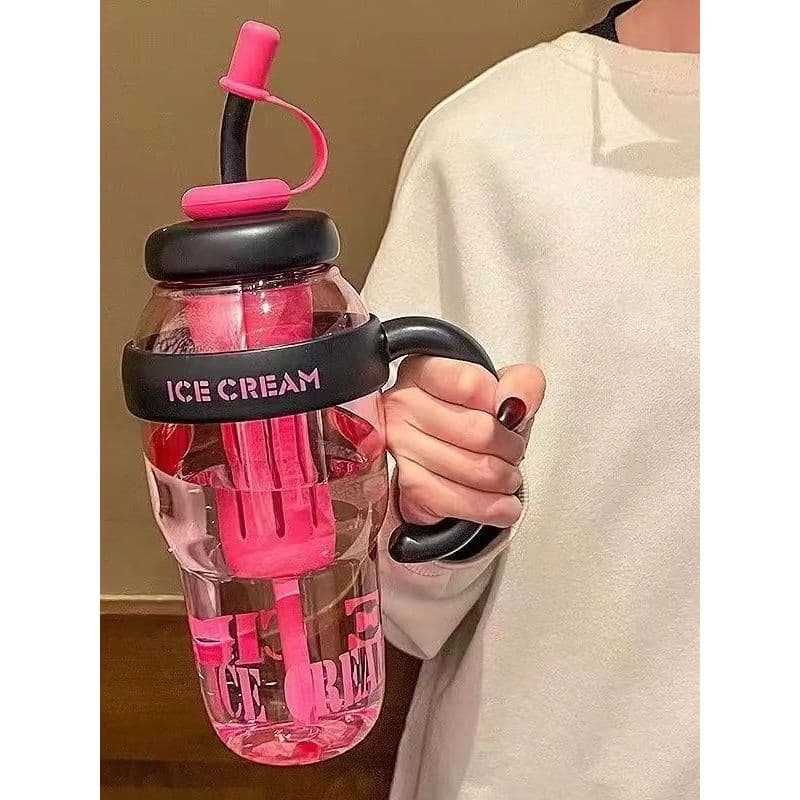 Copo Icemaster de verão de alto valor menina grande Mac copo de água leite xícara de chá com palha dreno de chá garrafa
