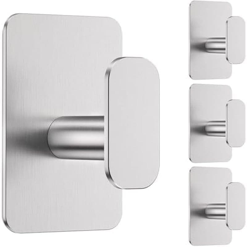 Ganchos Adesivos Resistentes-26 Lb Máx . , De Parede Pegajosos De Aço Inoxidável À Prova D'água Para Pendurar Toalhas ,