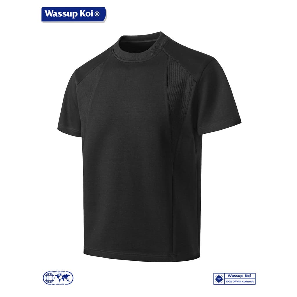 WASSUP KOI Estilo Americano Costura Rosca Desconstrução Pesada Camiseta de Manga Curta Masculina Verão Street Wear Meio-