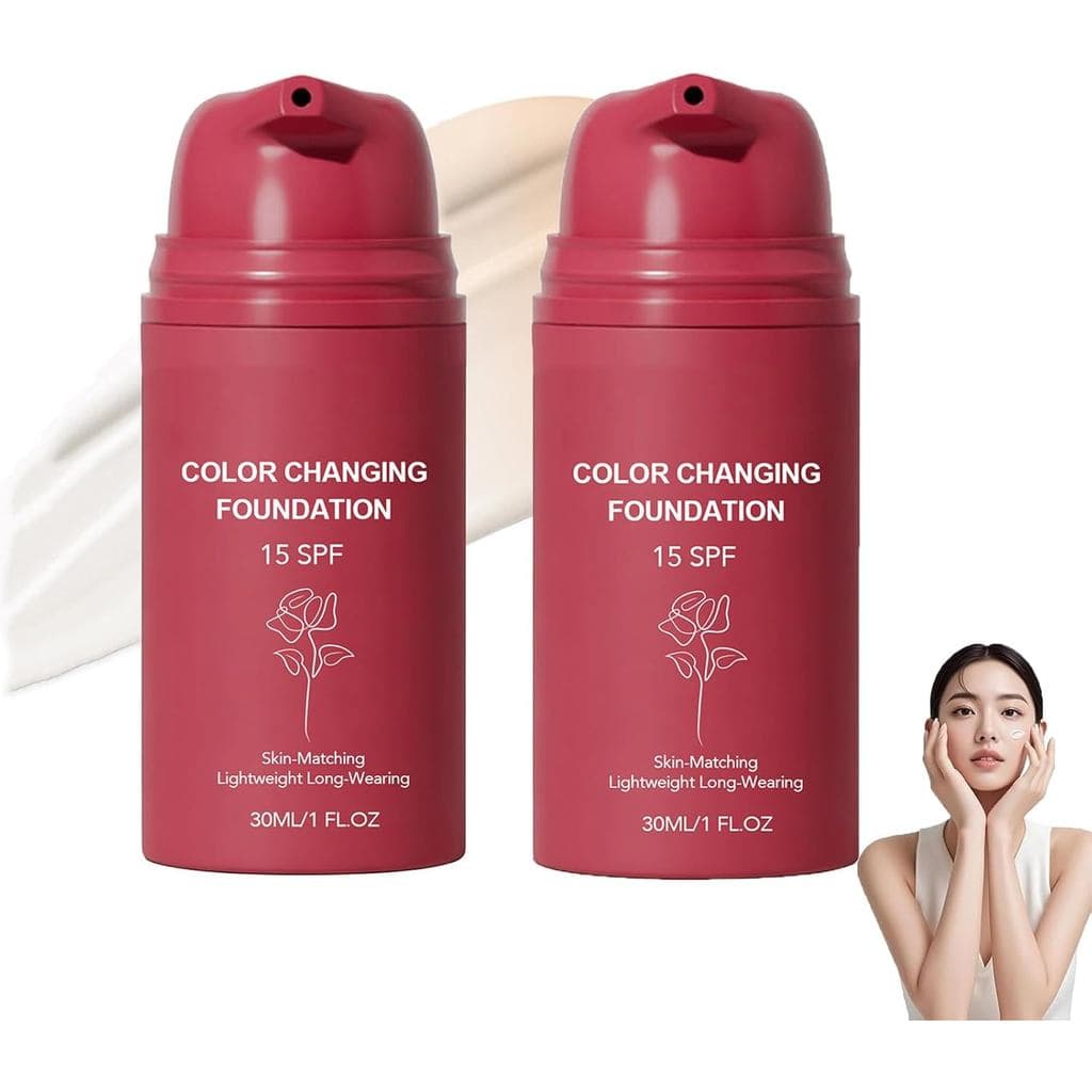 Base de Maquiagem que Muda de Cor Coreana, Base de Maquiagem com Mudança de Cor SPF15, Cobertura Total, Corretivo de Lon