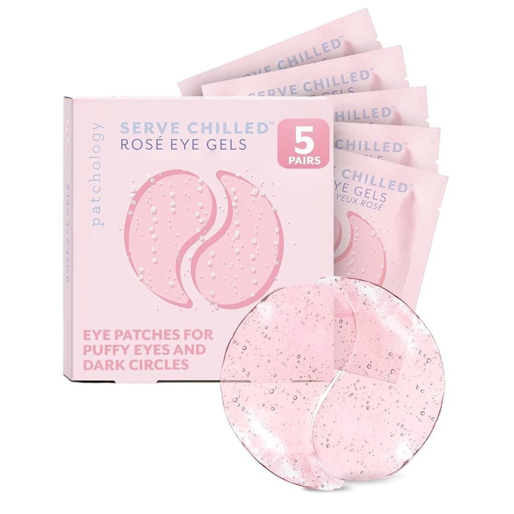 Patchology Serve Chilled Rosé Patches Hidratantes para a Área dos Olhos – Máscaras para os Olhos com Ácido Hialurônico e
