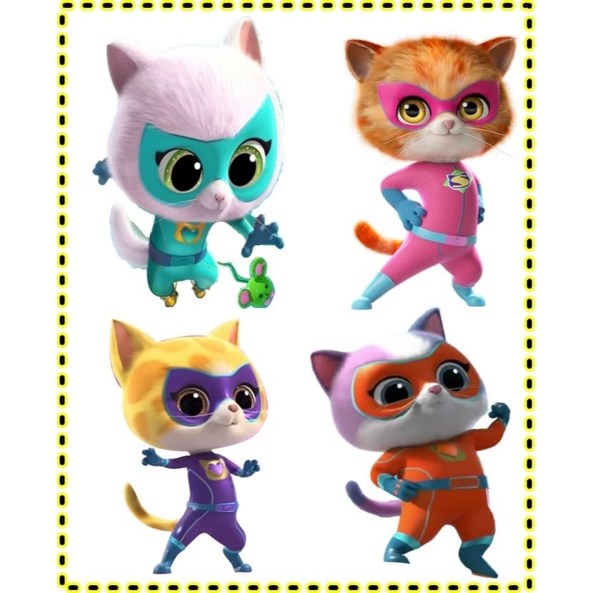 super gatinhos 4 display de mesa em mdf