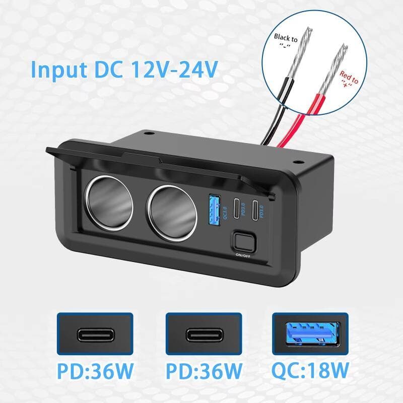 3 Portas Carregador De Carro Tomada Painel Isqueiro 12V/24V Adaptador De Carregamento Rápido Para Ônibus Caminhão Acessó