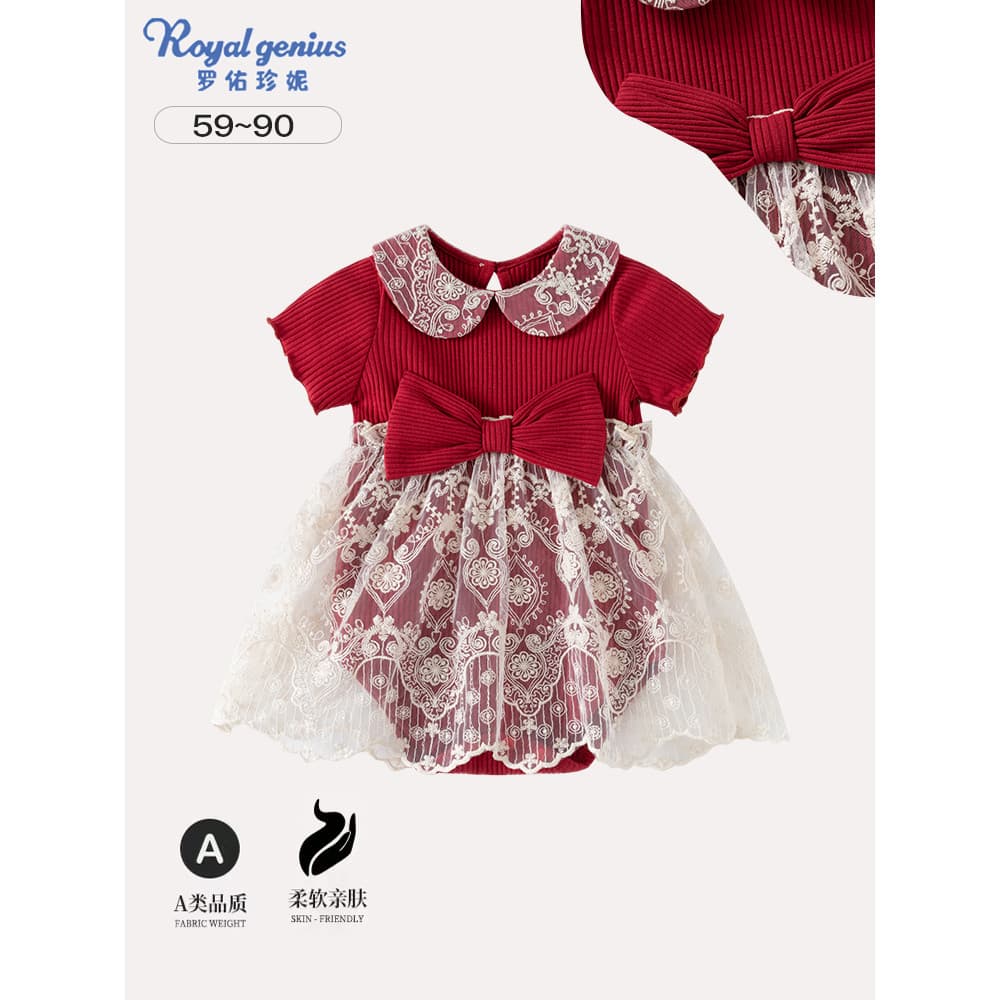 Roupas de bebê de verão, menina, doce, estilo ocidental, princesa, peça única, vestido de uma peça, saia fina, vestido d