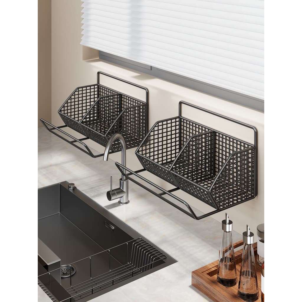 Rack de pano cesta de drenagem de cozinha pia máquina de lavar louça parede pendurado rack peitoril da janela Ultra-estr