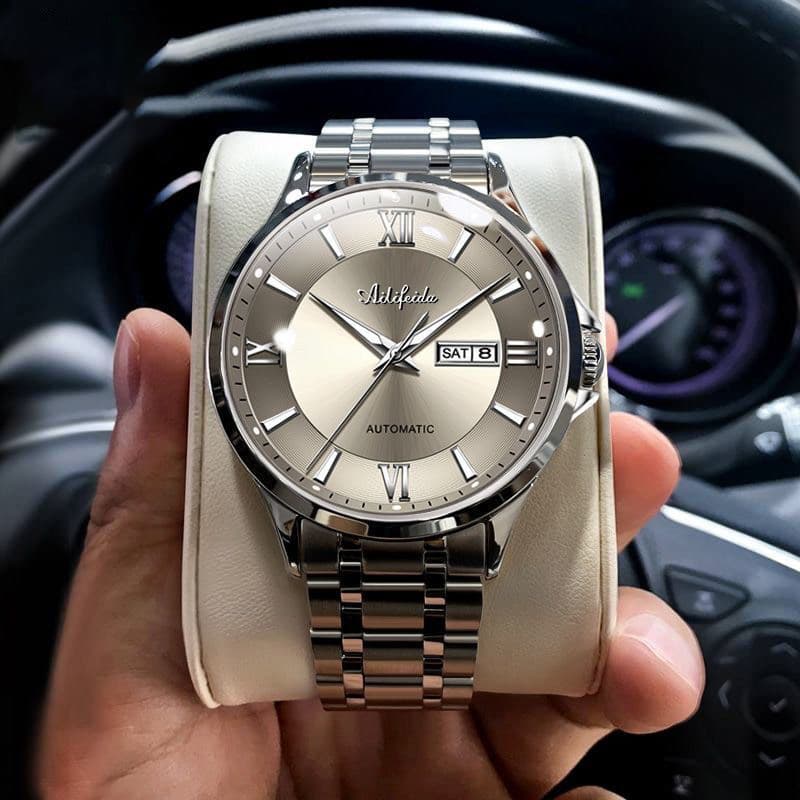 relogio masculino Relógio mecânico puro totalmente automático masculino de negócios oco simples calendário de alta quali
