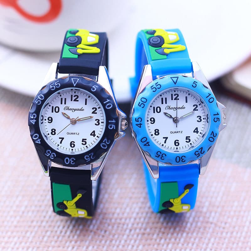 relogio feminino luxo relogio feminino pequeno Escavadeira de desenhos animados dos desenhos animados esportes menino cr