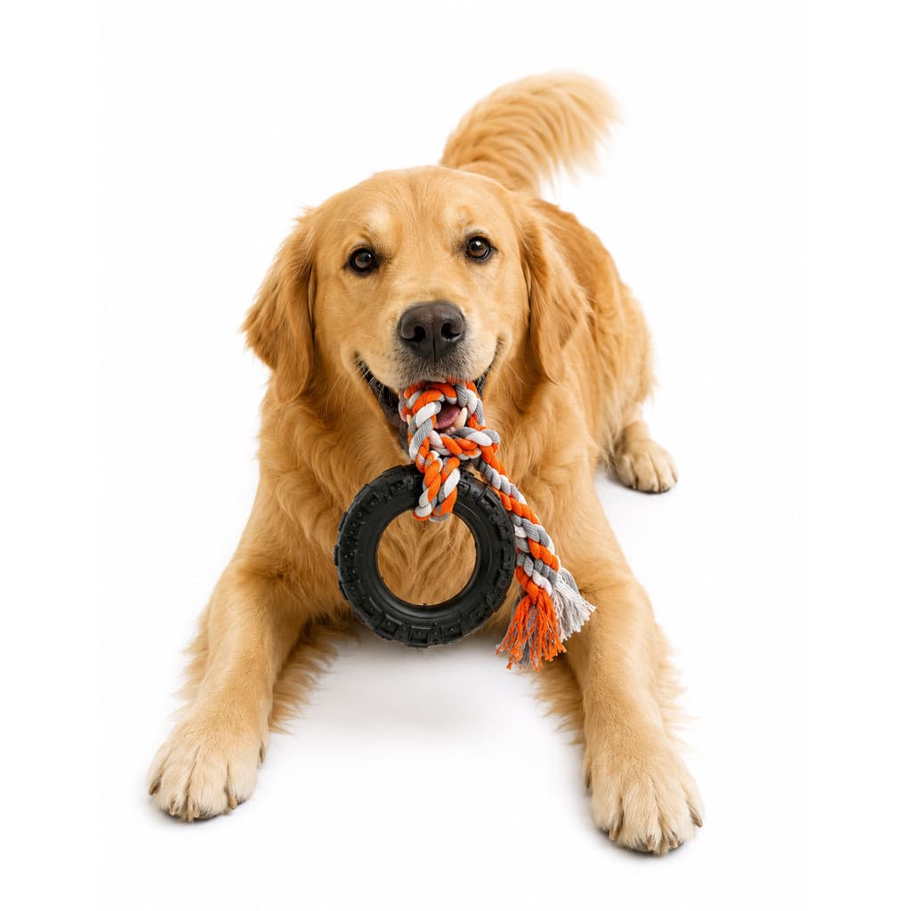 Pneu Brinquedo Off Road Preto Com Corda Grande Still Pet