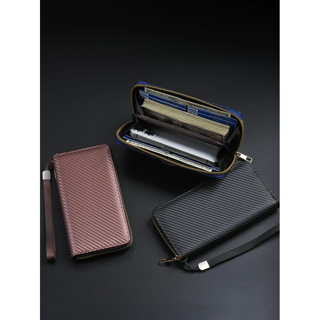 carteira masculina com ziper carteira masculina Carteira masculina com zíper longo, carteira simples de grande capacidad