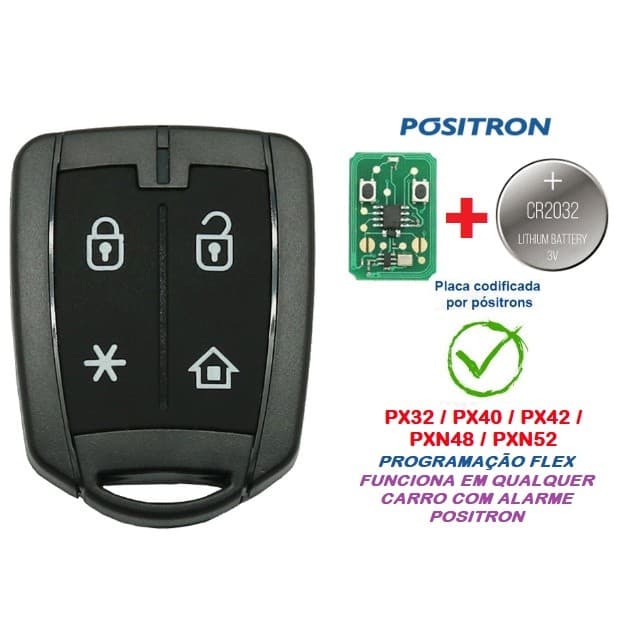 Controle Alarme Positron Modelo PX42  Serve Para Toda Linha