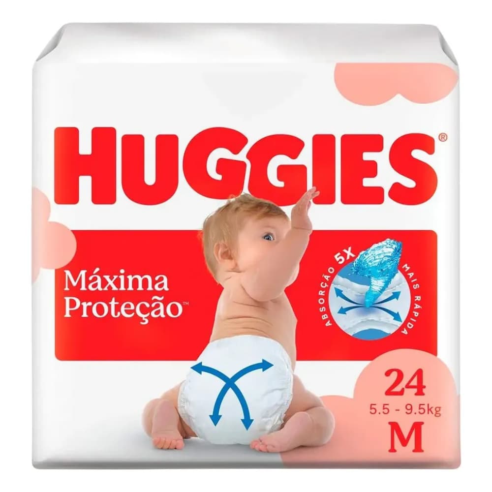 Fralda Huggies Máxima Proteção M 24 Unidades