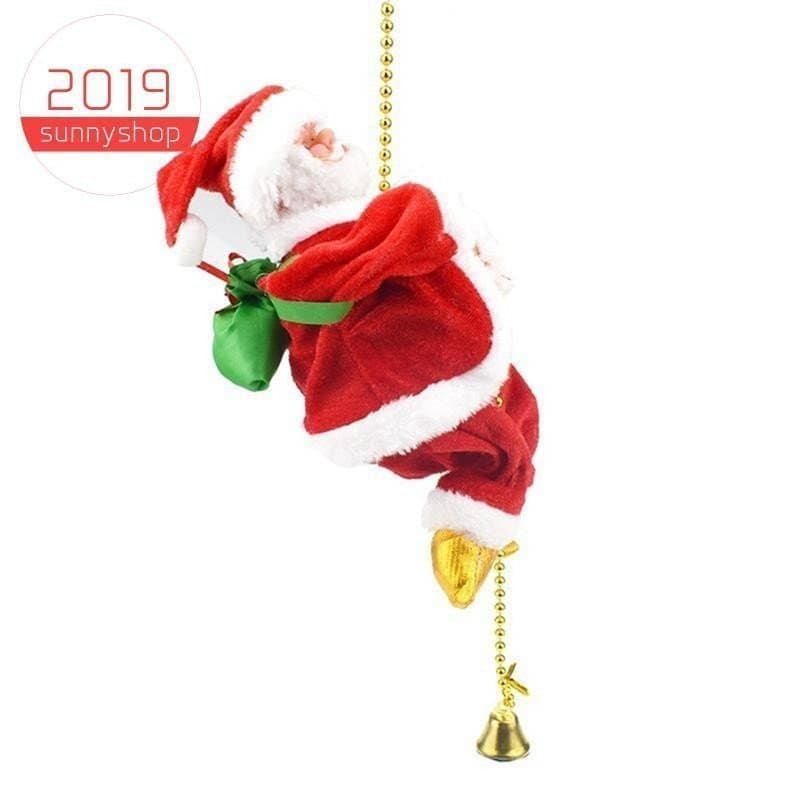 Papai Noel Subindo Na Corda Decoração Elétrica Automática Bonecas De Pelúcia Brinquedos Para Casa Ornamento De Suspensão