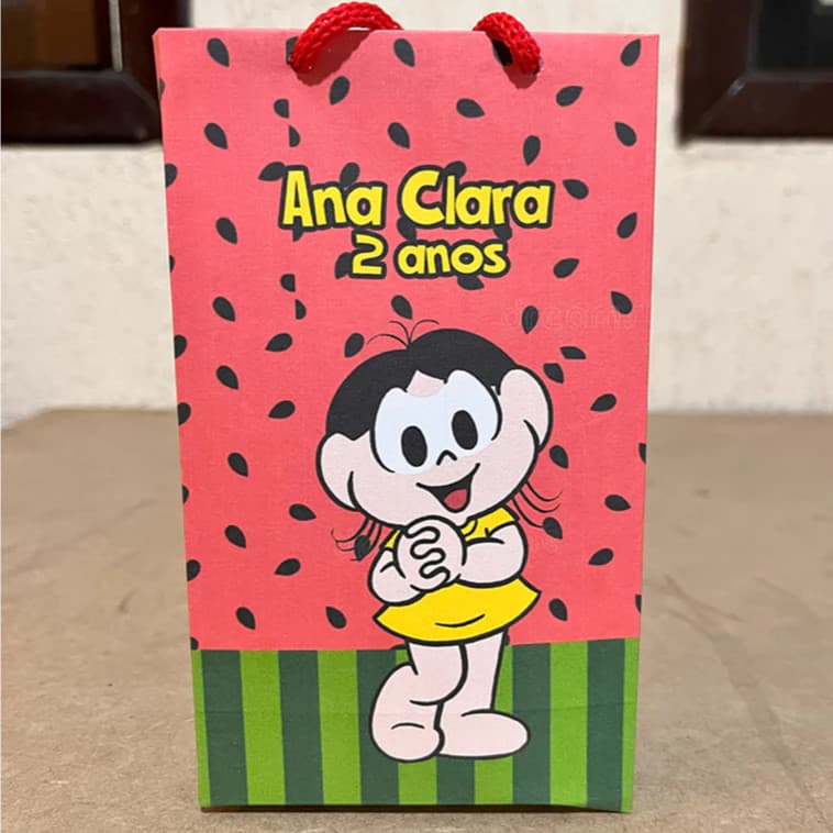 10 Sacolinhas Magali Personalizadas Festa  Com Nome e Idade