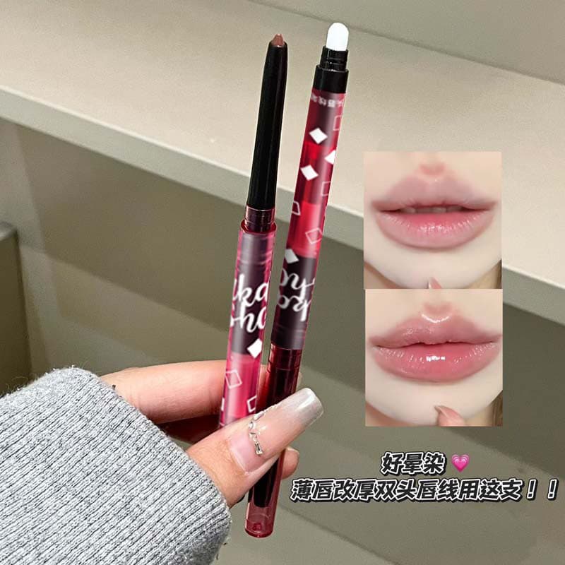 Maquiagem como Toot delineador labial de ponta dupla contorno formato labial cor de longa duração à prova d'água fosco P