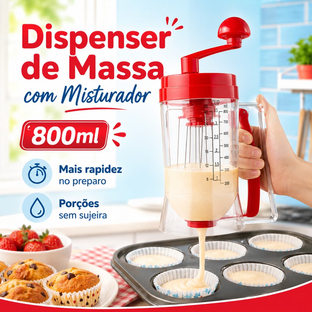 Dosador De Massa De Bolo Dispenser Jarra Medidora Máquina Panqueca Misturador Batedor de massa Confeiteiro