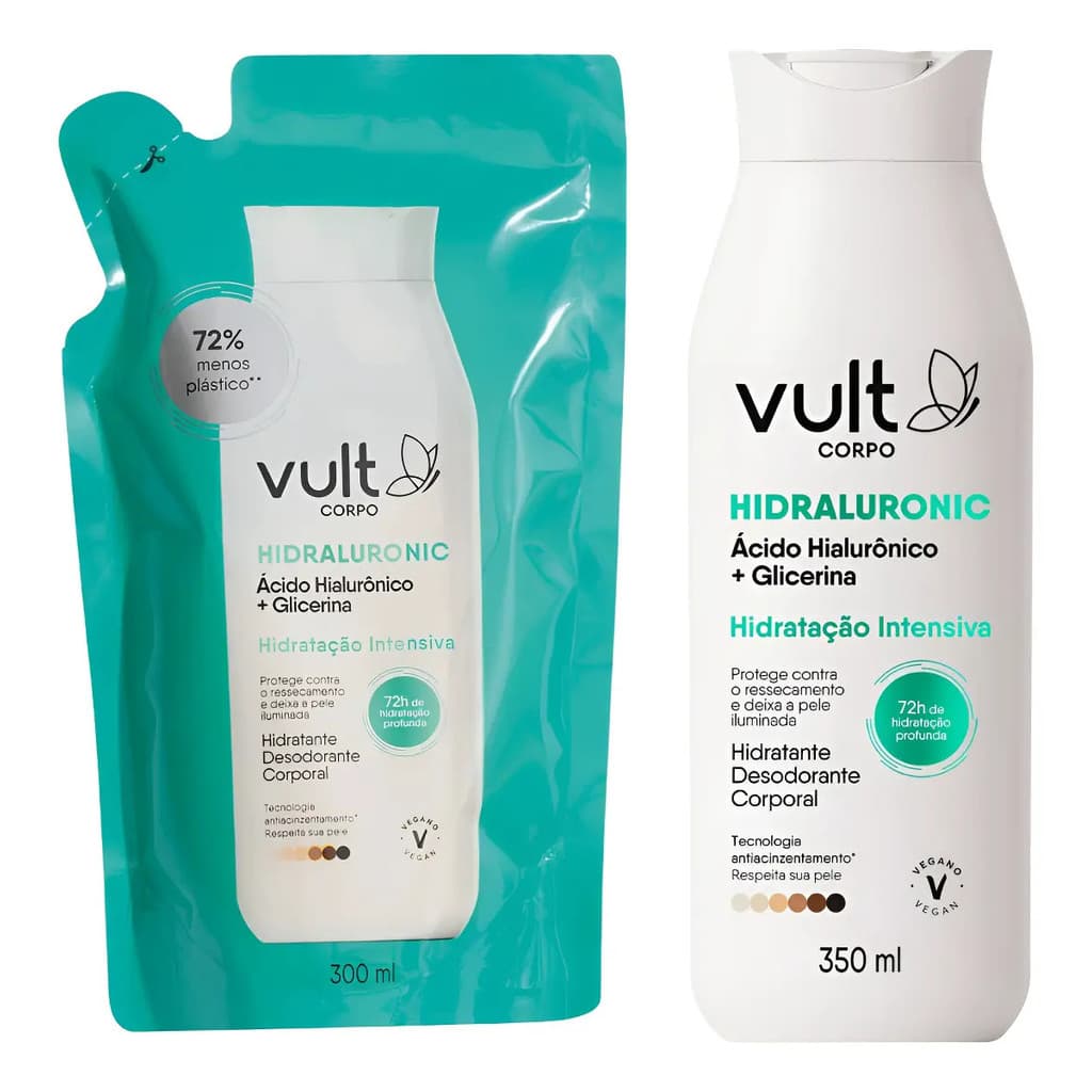 Loção Corporal Hidratação Intensiva 120ml + Refil 120ml Vult Loção Corporal Hidratação Intensiva 120ml