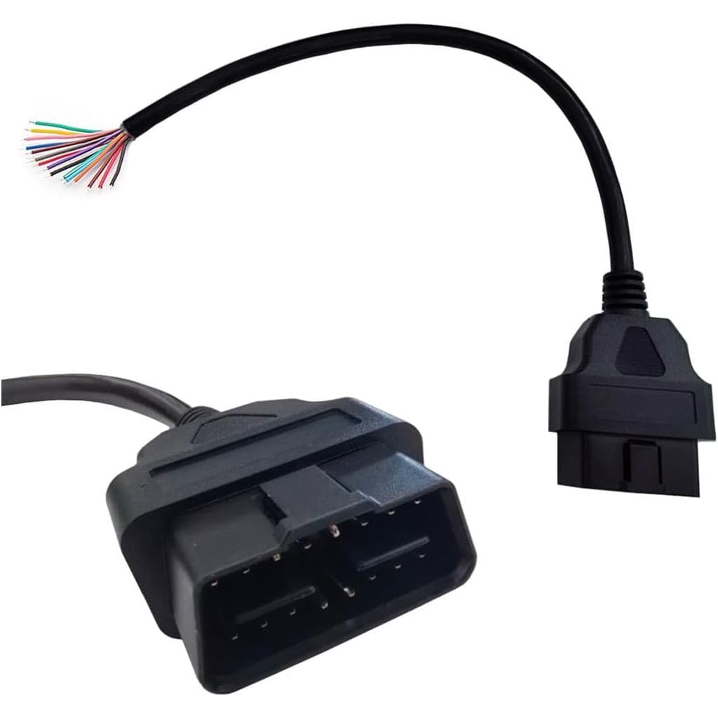 Conector Macho OBD OBD-II J1962 de 16 Pinos para Cabo de Conexão Aberta, Adaptador USB DIY Mobley de 30cm/12, Cabo de Ex