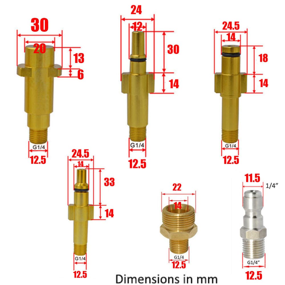 Adaptador De Conexão G1/4 , Junta Universal Para Lança De Espuma De Neve E Máquina De Limpeza