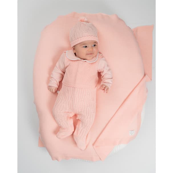 Saída Maternidade Menina Rubiana Kit 4 Peças Fofinho Premium Body Macacão Touca Manta RN Confortável