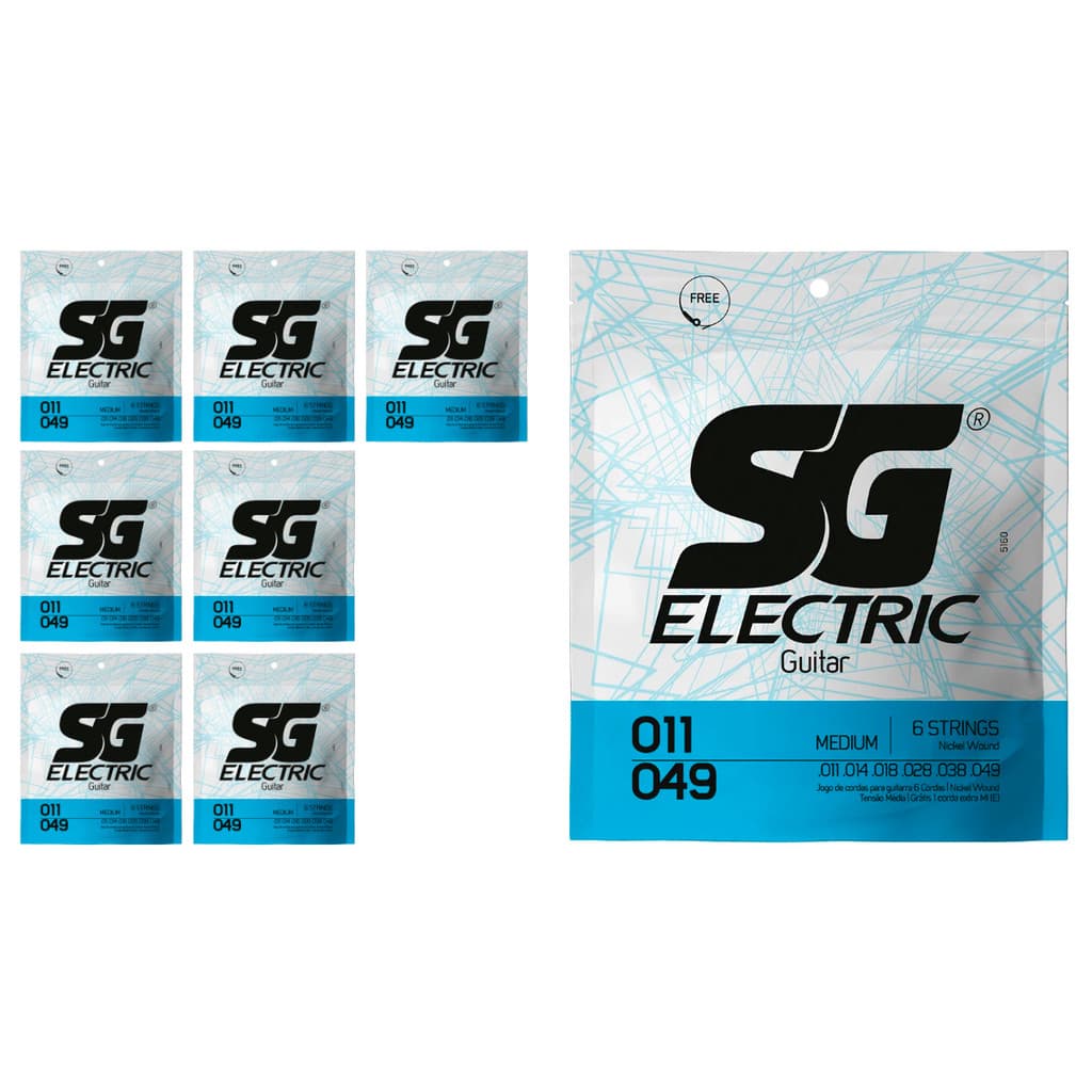 Kit 8 Encordoamento P/Guitarra 011  Média SG