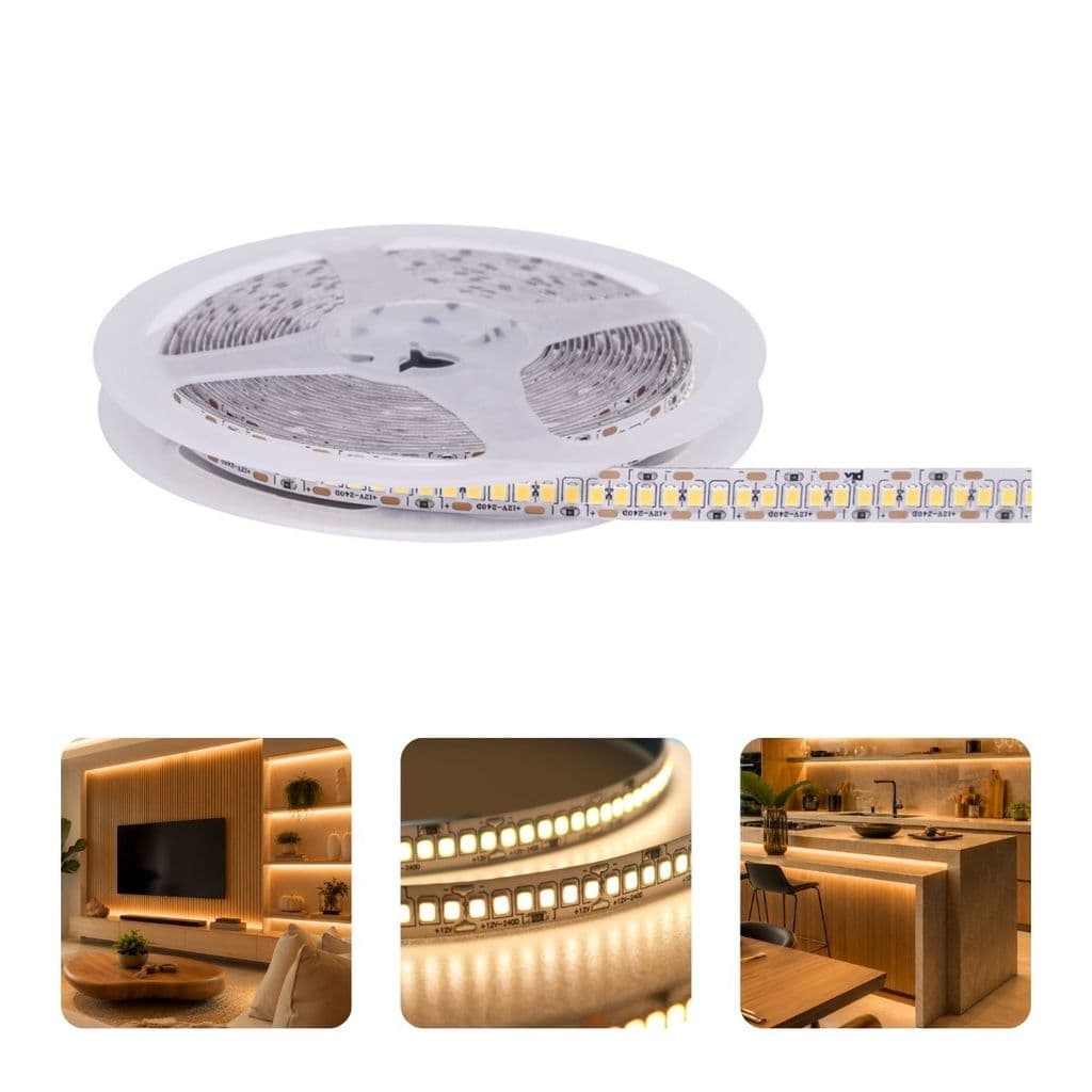Fita Led 5m 20w/m 3000k luz quente Dimerizável Pix 12v Profissional Alta Iluminação