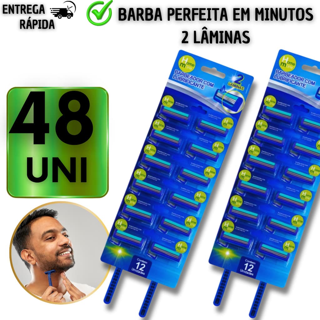 Barbeador 12/24/36 ou 48 unidades 2 Laminas Aparelho de Barba Descartável