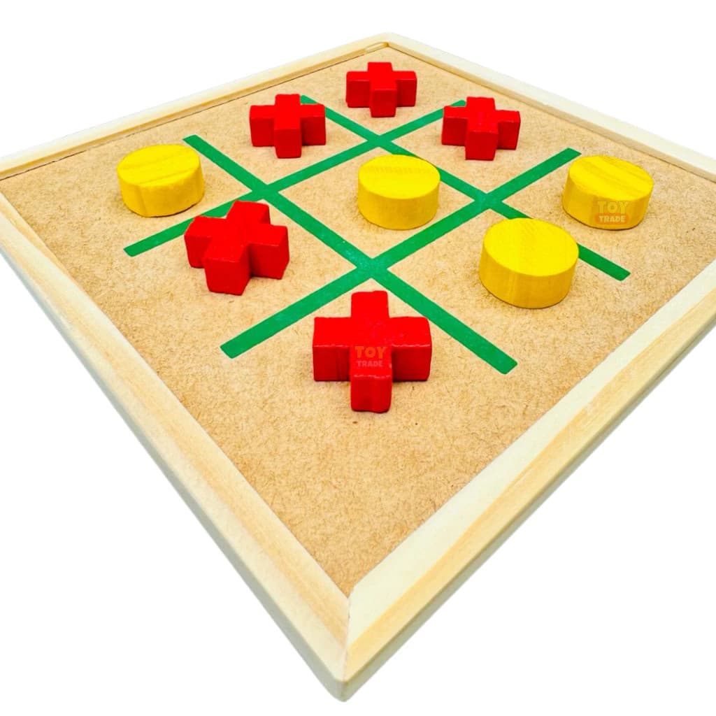 Tabuleiro Simples Jogo da Velha em Madeira – Toy Trade Brinquedo Educativo Clássico e Divertido