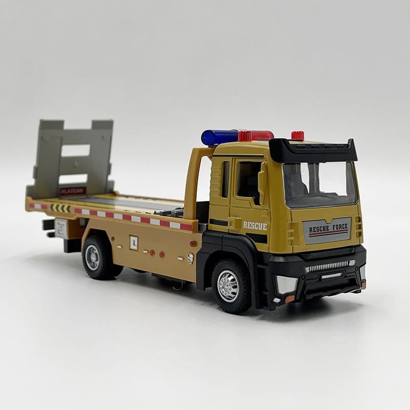 1 : 50 Diecast Modelo Caminhão Brinquedo Flatbed Tráfego Resgate Naufrágio Réplica Em Miniatura Com Som & Luz Crianças P