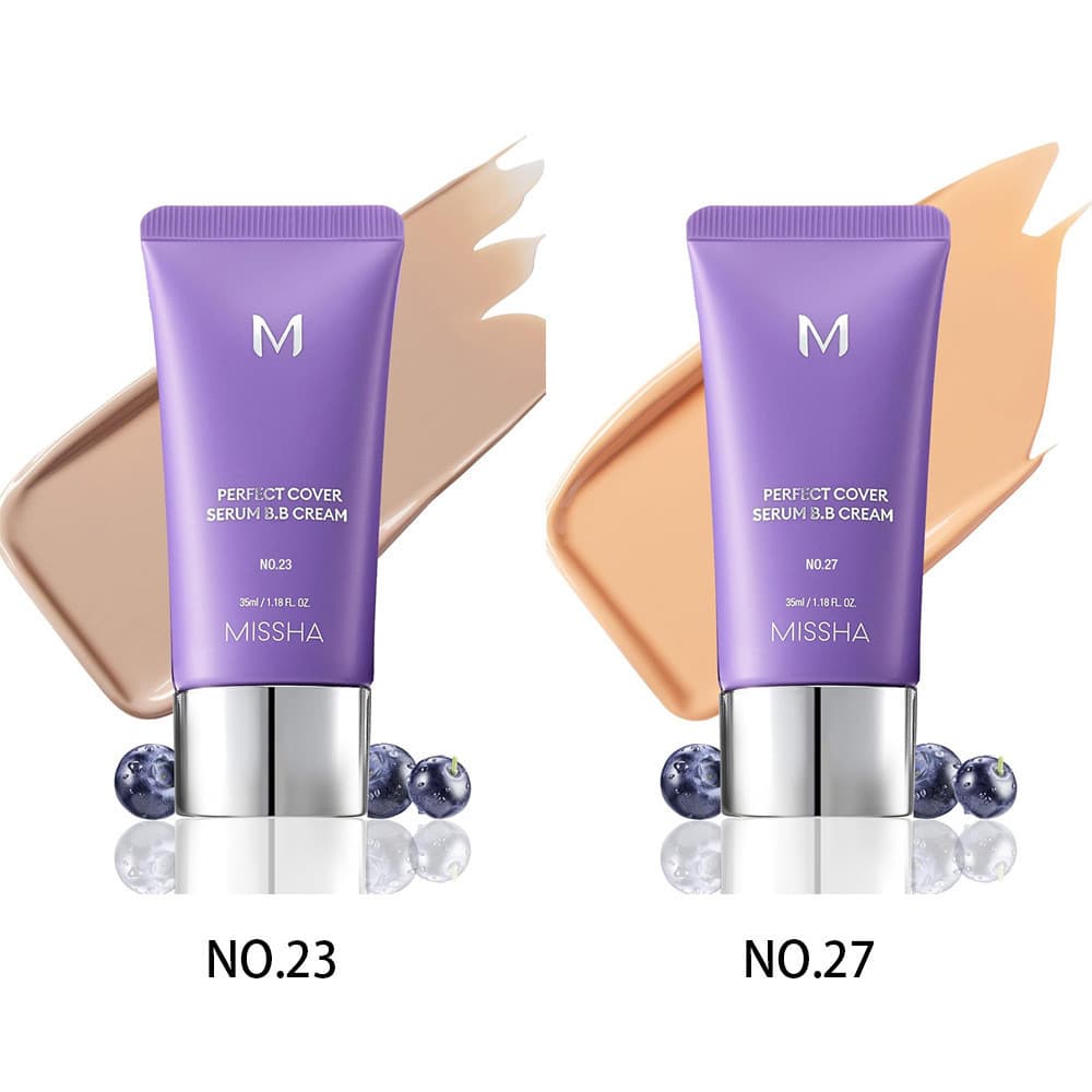 Missha M Perfect Cover BB Cream com sérum FPS50+ tonalidade 23, tonalidade 27, 35 ml