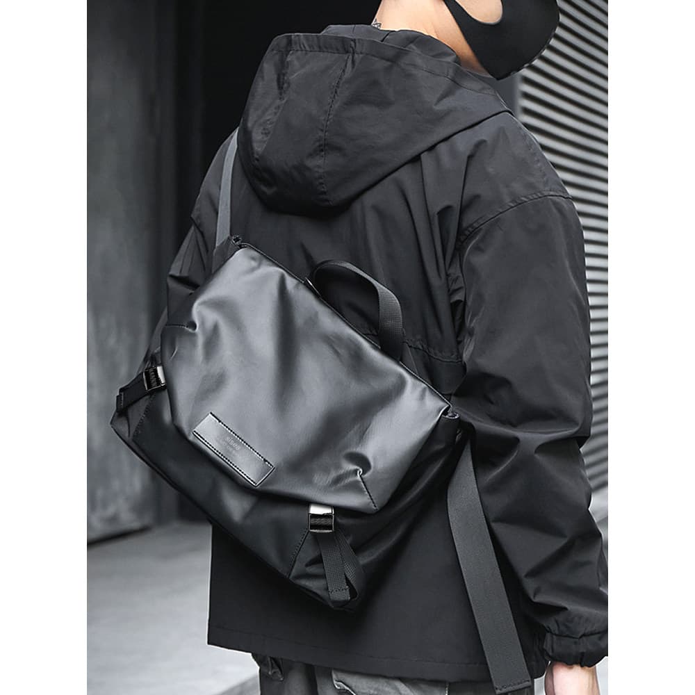 Bolsa mensageiro masculina na moda estilo japonês bolsa mensageiro de um ombro ferramentas estilo funcional computador C