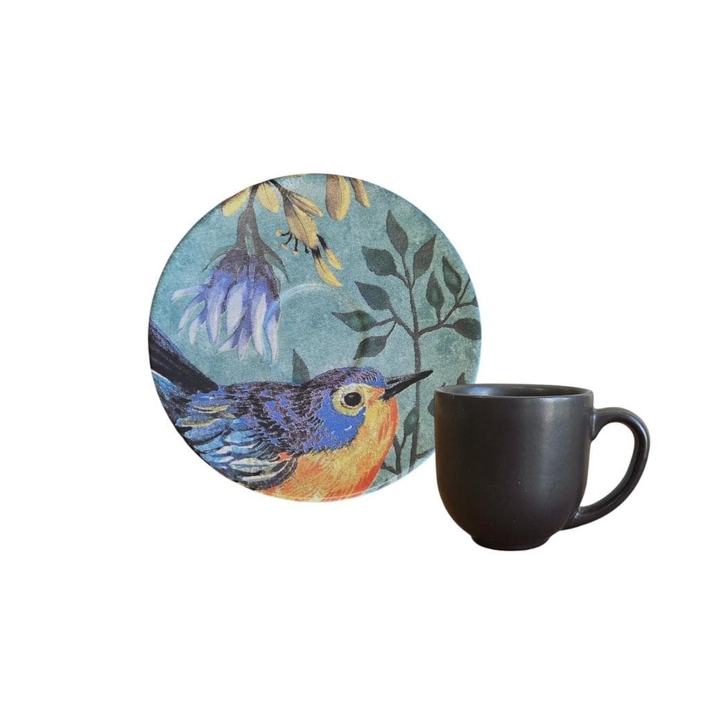 Xícara de Café e Pires em Cerâmica Coup Recanto Black 112ml - 1 Unid.