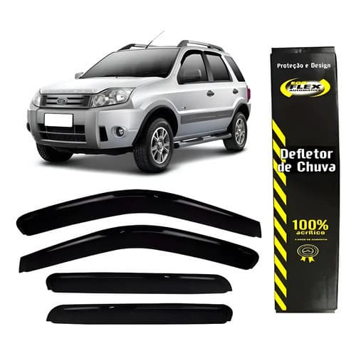 Calha De Chuva Acrilica Fumê Ecosport 2003 A 2012 4 Portas