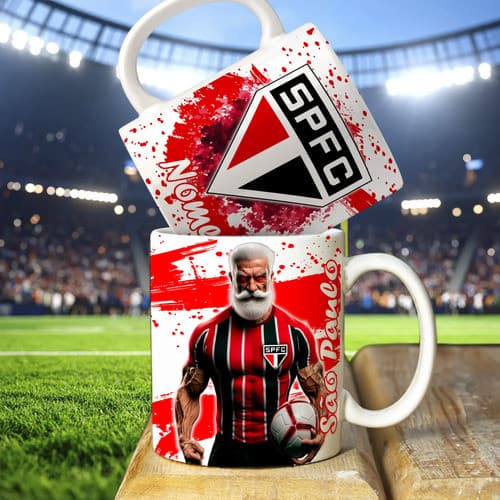 Caneca Mascote São Paulo Tricolor 325ml